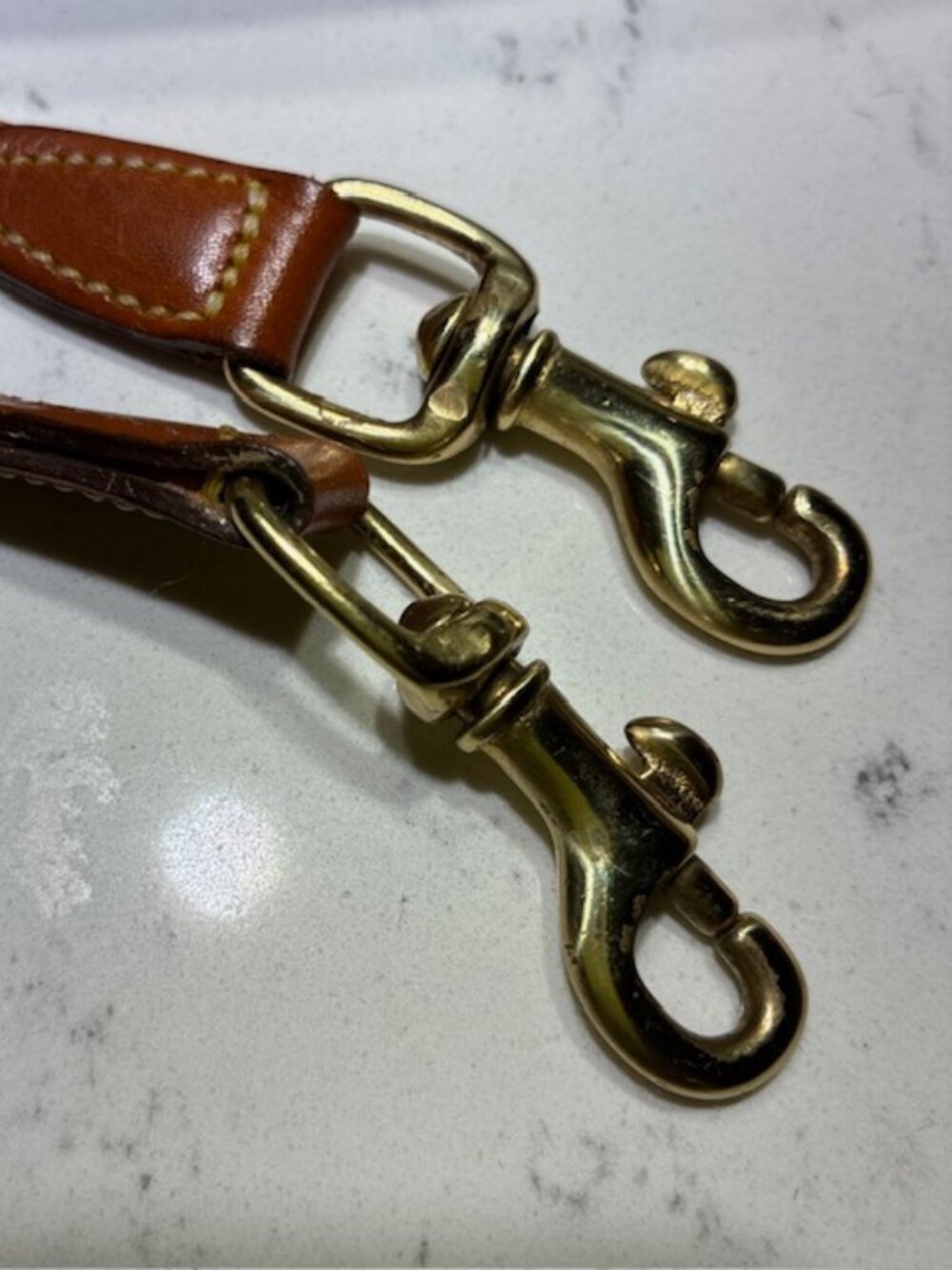 Vintage USA DOONEY & BOURKE Taupe Crossbody Waist Belt Convertible Bag Charm - Picture 7 of 7